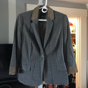 Adorable grey blazer with metal detailing